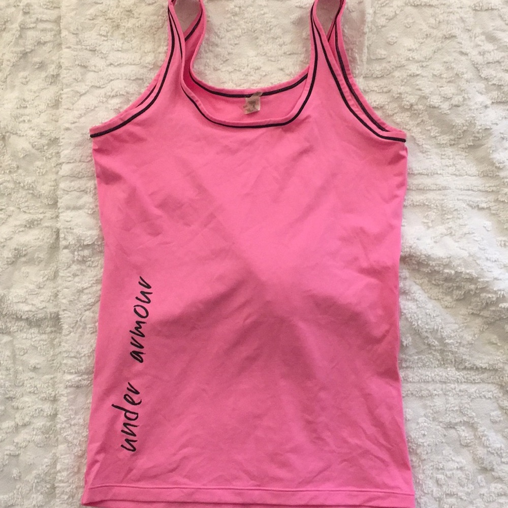 Hot pink under armour workout tank